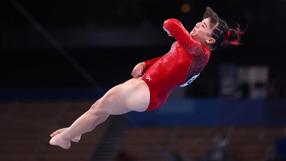 Tokyo 2020 Olympics - Gymnastics - Artistic - Women's Vault - Final - Ariake Gymnastics Centre, Tokyo, Japan - August 1, 2021.  Alexa Moreno of Mexico in action on the vault. REUTERS/Lindsey Wasson