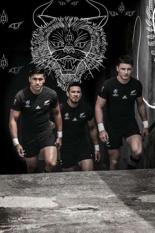 Le maillot des All Blacks réalisé par Y-3. . PHOTO ADIDAS