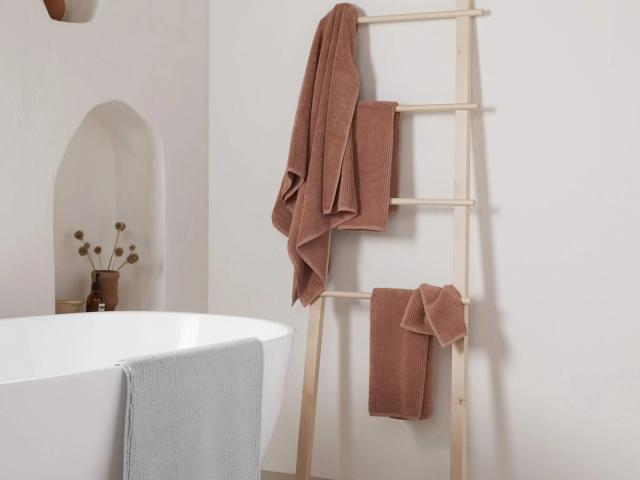 Hawkins New York Simple Waffle Towels - Bath Sheet, Blush