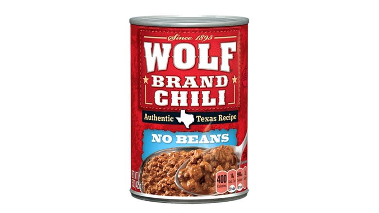 can of Wolf Brand chili