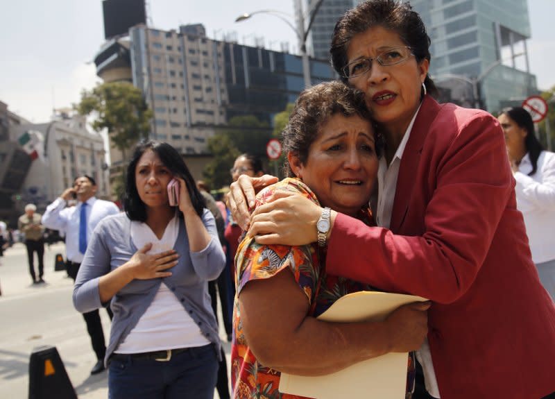 Thousands of people remain on the streets following a 7.1-magnitude earthquake, in Mexico City on September 19, 2017. File Photo by Sáshenka Gutiérrez/EPA-EFE