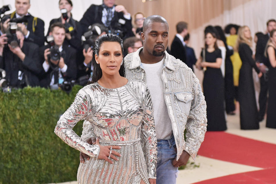 Kim Kardashian and Kanye West attend the 2016 Met Gala