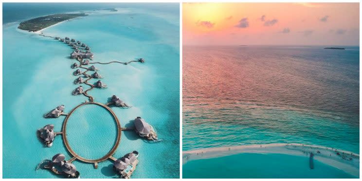 The Maldives is the perfect place to stop and recharge the batteries. Source: Instagram @alexpreview and @witness