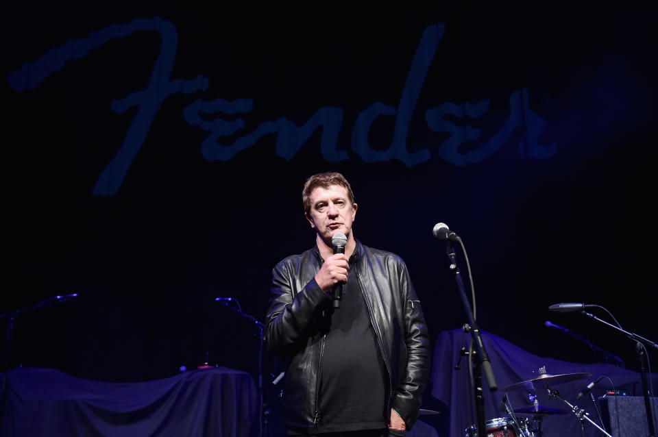 LOS ANGELES, CA - SEPTEMBER 22:  CEO, Fender, Andy Mooney speaks onstage at the Fender Hollywood office Grand Opening with exclusive performances By Cold War Kids and Bleached on September 22, 2016 in Los Angeles, California.  (Photo by Alberto E. Rodriguez/Getty Images for Fender Musical Instruments)