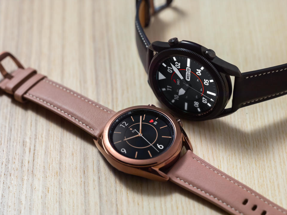 Samsung's Galaxy Watch3 comes with either a 41mm or 45mm watch face. (Image: Samsung)