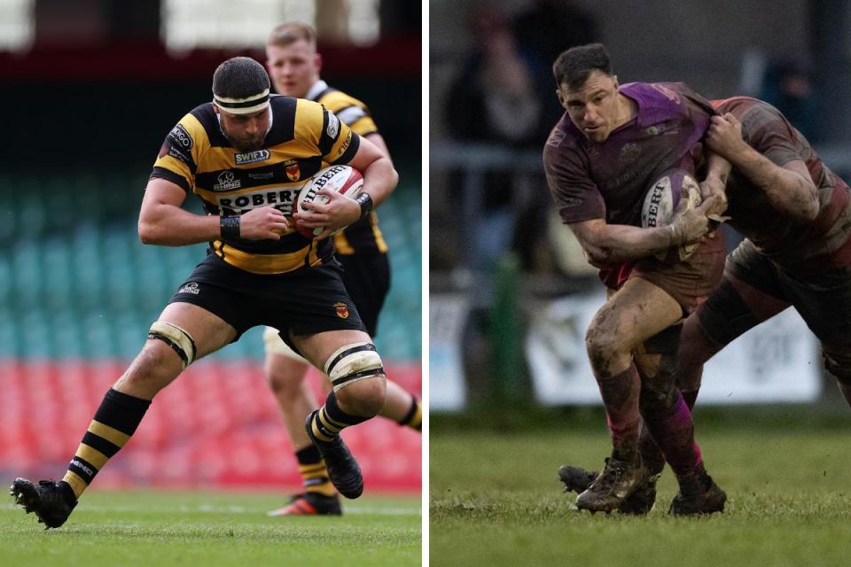RIVALS: Newport's Josh Skinner and Ebbw Vale's Dom Franchi <i>(Image: Huw Evans Agency/NCR Photography)</i>