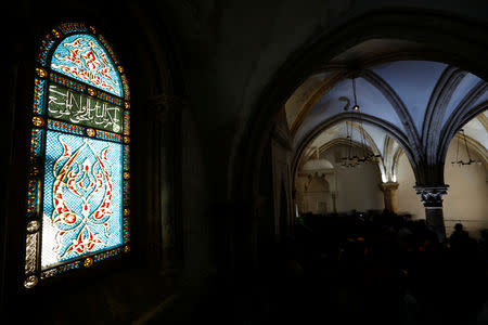 A general view shows a stained glass window in the Cenacle, a hall revered by Christians as the site of Jesus' Last Supper, in Mount Zion near Jerusalem's Old City March 14, 2019. REUTERS/Amir Cohen