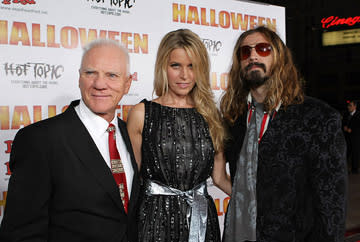 Malcolm McDowell , Sheri Moon and director Rob Zombie at the Hollywood premiere of MGM/Dimension Films' Halloween