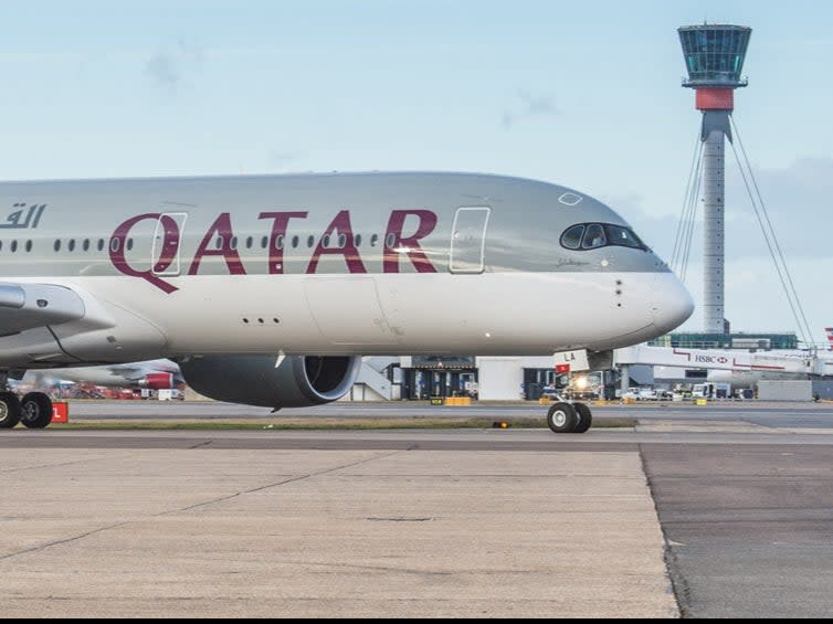 Way out: Qatar Airways has four flights on Friday from Doha to London Heathrow (Qatar Airways)