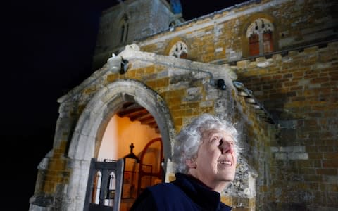 Gail Rudge at All Saints Church at Braunston in Rutland, where bats have roosted and caused damage  - Credit: ./Photo Copyright John Robertson, 2017.&nbsp;