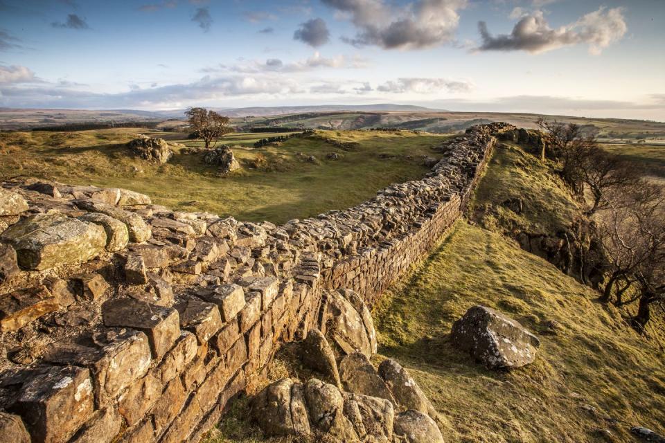 hadrian's wall, cumbria, uk