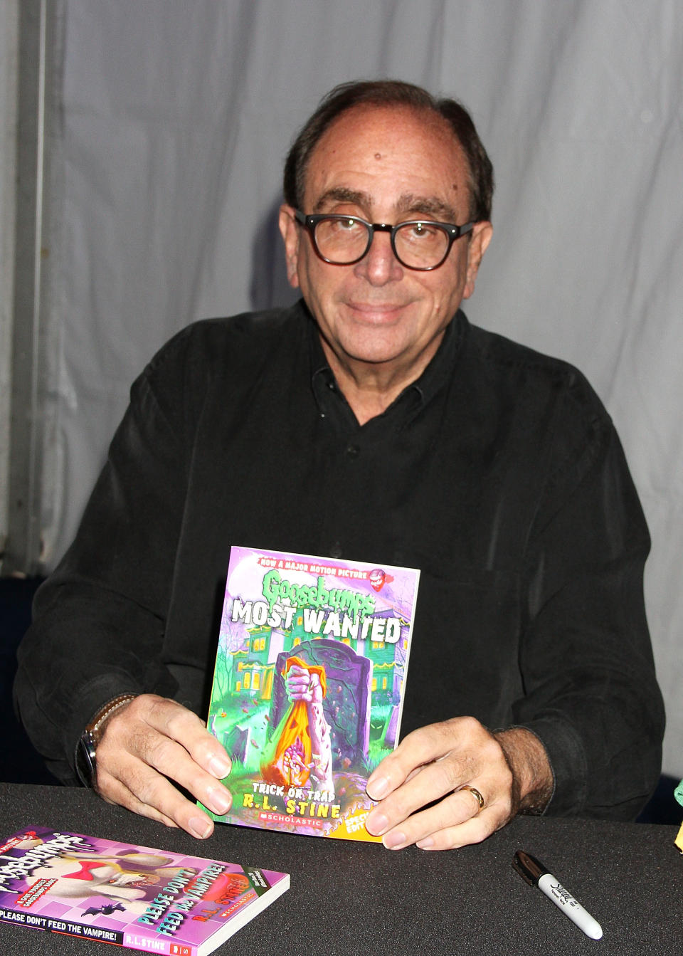 NEW YORK, NY - OCTOBER 31:  R.L. Stine serves as guest ringmaster at the 2015 Big Apple Circus at Damrosch Park, Lincoln Center on October 31, 2015 in New York City.  (Photo by Laura Cavanaugh/Getty Images)