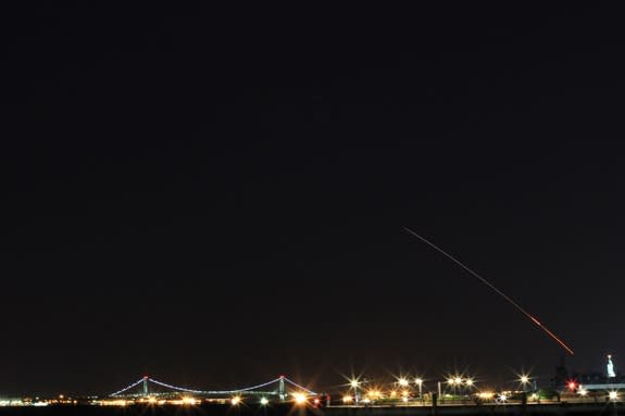 Quentin Le Fevre was in Jersey City, N.J. when he captured this view of NASA's LADEE moon mission launch on Sept. 6, 2013.