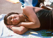 <p>Resting girl, Red Hook Pool, Brooklyn. (Photograph by Paul Hosefros/NYC Parks Photo Archive/Caters News) </p>