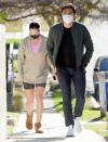 <p>Parents-to-be Henry Golding and Liv Lo go for a walk before grabbing a bite to eat out in L.A. on Monday.</p>