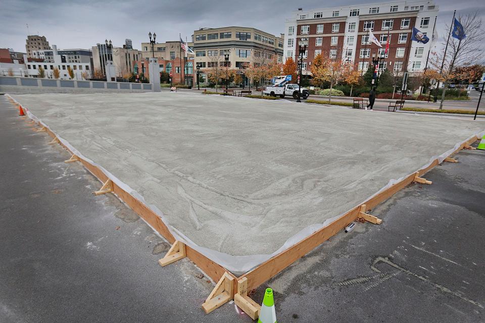 This new ice skating rink at Generals Park in Quincy, shown on Wednesday, Nov. 1, 2023, is expected to operate from late November through February.