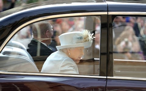 Queen and Prince Philip arrive - Credit: PA