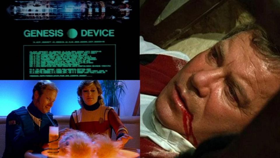 Among the artifacts in Daystrom Station are the Genesis Device from Wrath of Khan, a genetically modified tribble, a the body of James T. Krk. 