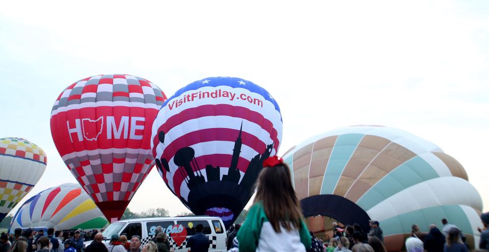 Margret Gandolfo watched the launch of the Kentucky Derby Festival Great Balloon Race from Bowman Field this Saturday morning.April 29, 2023