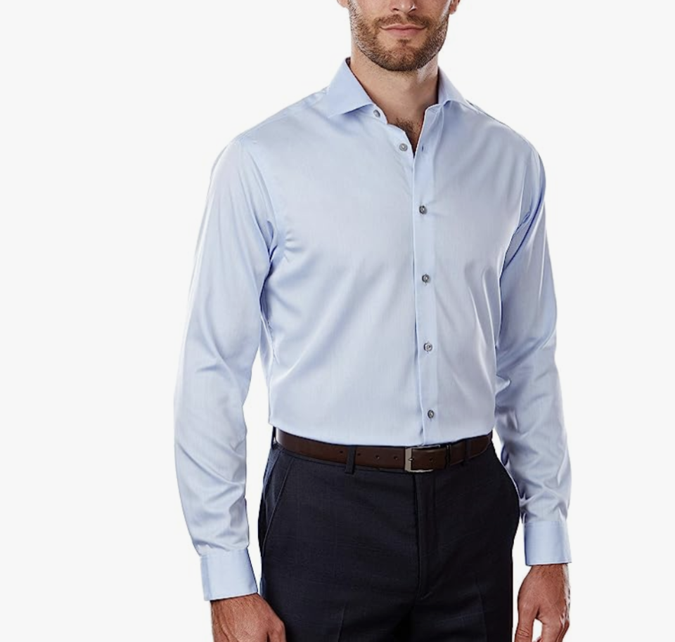 Calvin Klein Men's Dress Shirt Regular Fit Non Iron Herringbone. (PHOTO: Amazon Singapore)