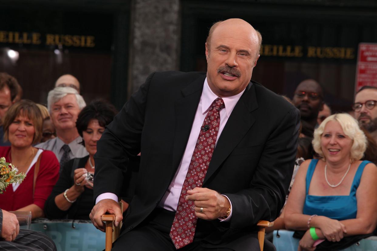 Dr. Phil promotes the launch of the eighth season of his television show "Dr. Phil" on CBS at GM Plaza on September 14, 2009 in New York City.