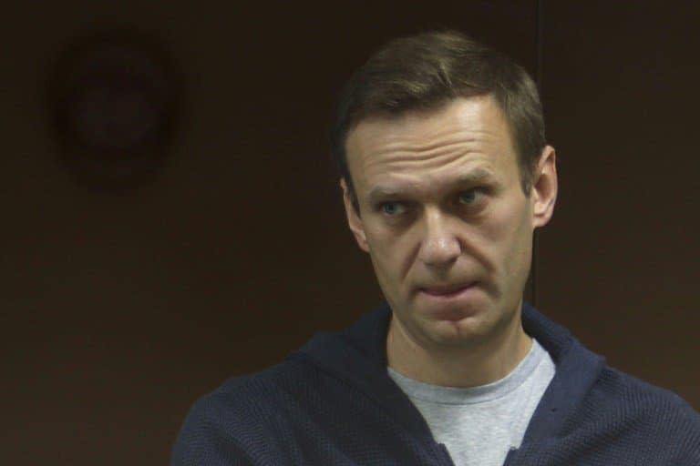 L'opposant russe Alexeï Navalny au tribunal, le 12 février 2021 à Moscou. - Handout © 2019 AFP