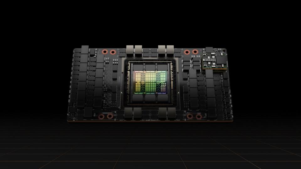 An Nvidia H100 accelerator.