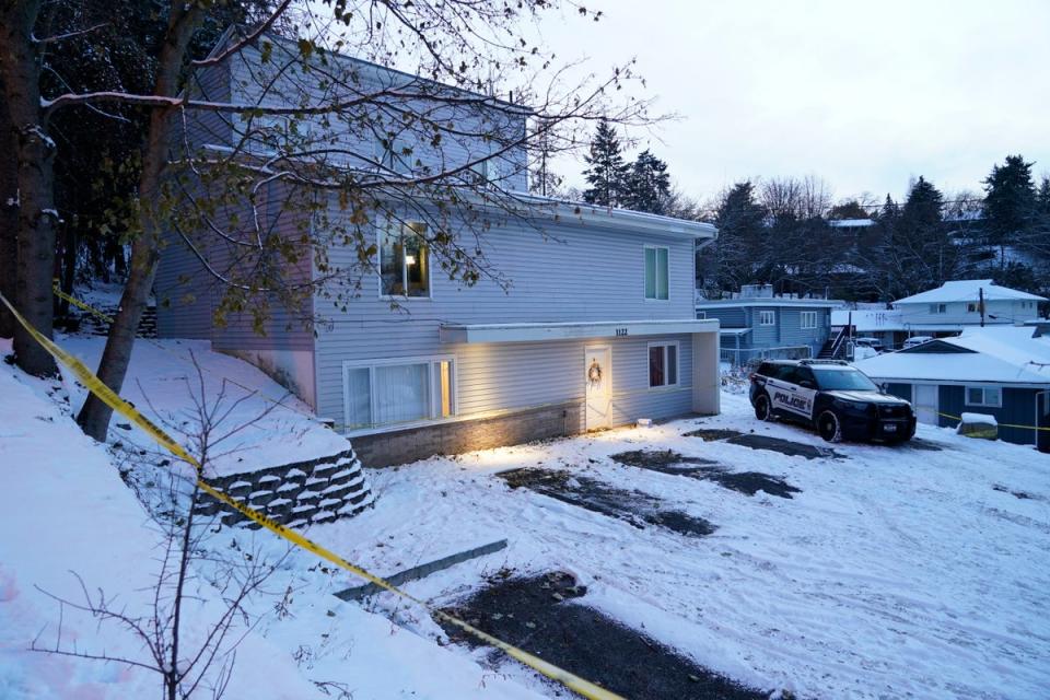 The home where the four students were killed (Copyright 2022 The Associated Press. All rights reserved.)