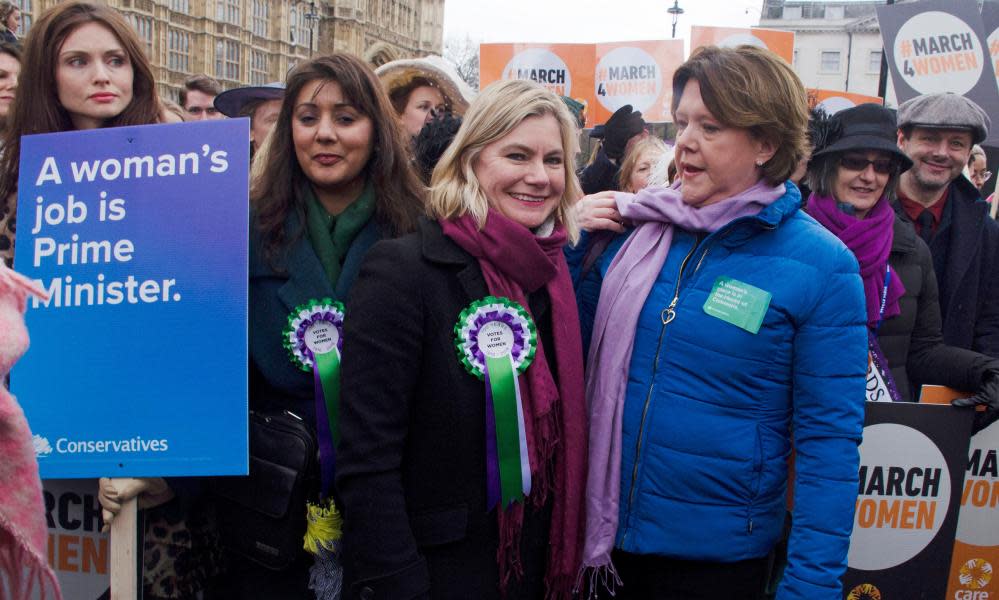 Justine Greening and Maria Miller on a March4Women in London, 4 March. 