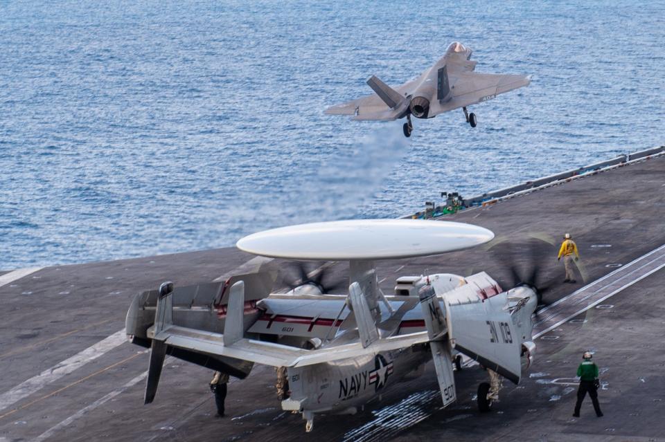 F-35C launches off Navy aircraft carrier USS Carl Vinson