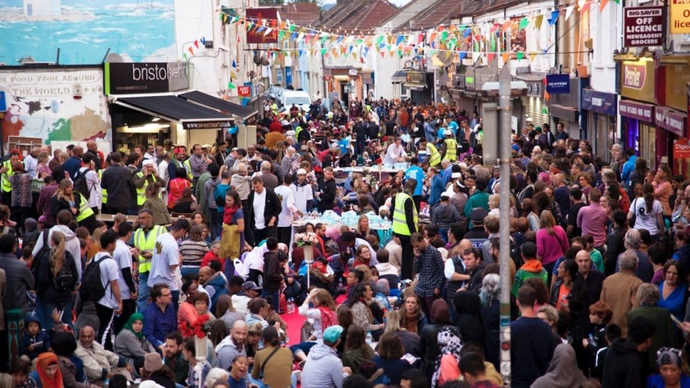 Grand Iftar celebrations on St Mark's Road in 2019 with hundreds of people massed together