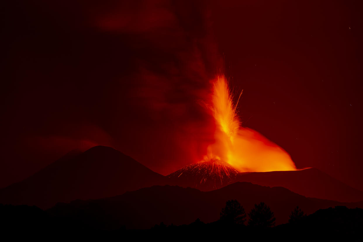 Mount Etna, the highest active volcano in continental Europe, erupted again, spewing ash and molten lava in Catania, Italy on Aug. 15.