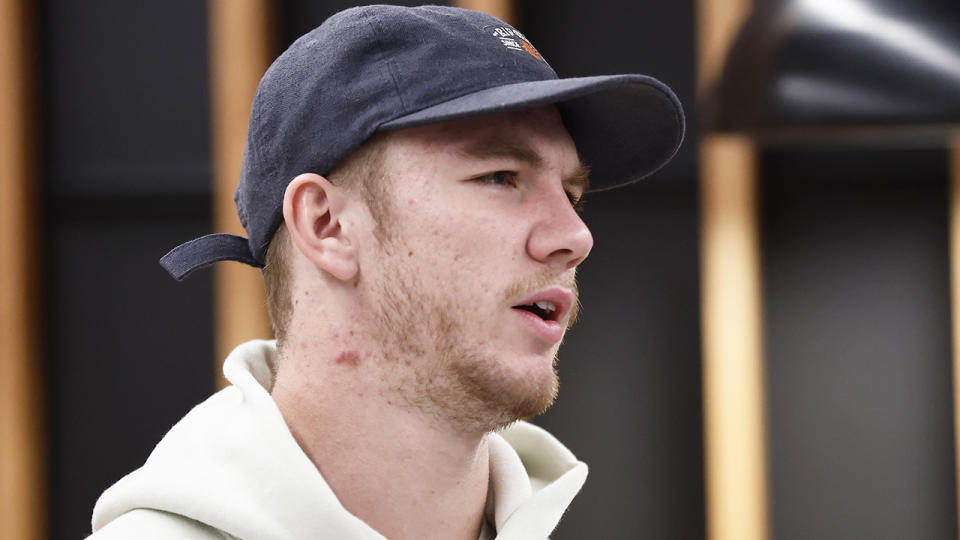 Jason Horne-Francis is pictured during an AFL press conference.