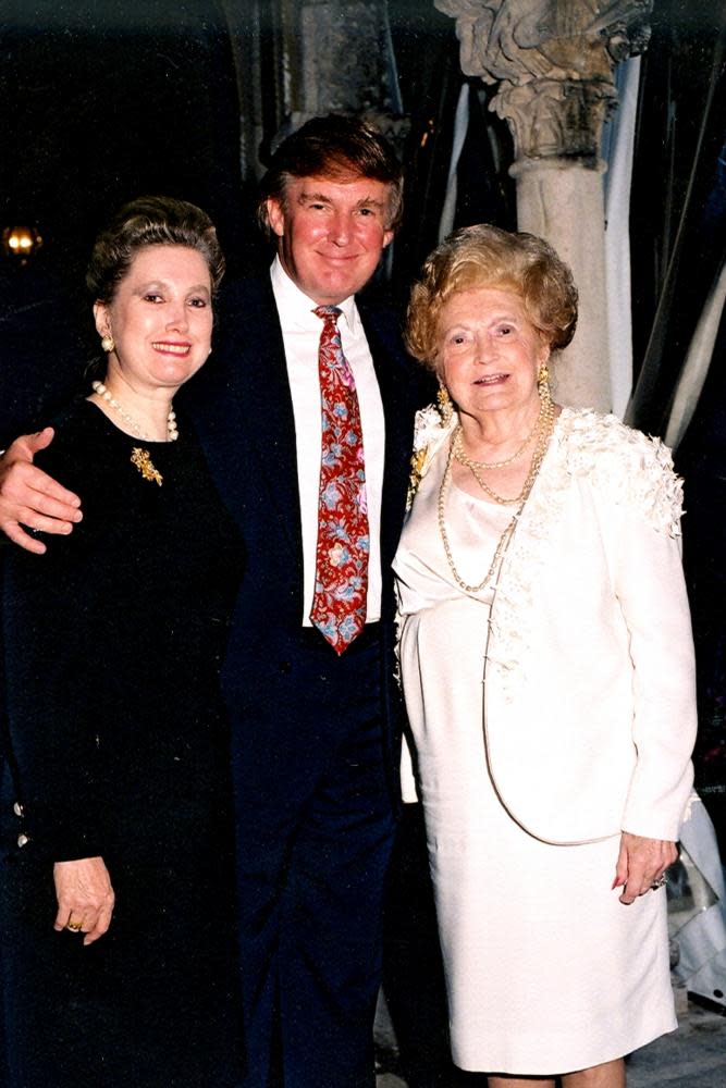 Donald Trump with his sister and mother at Mar-a-Lago in 1995.