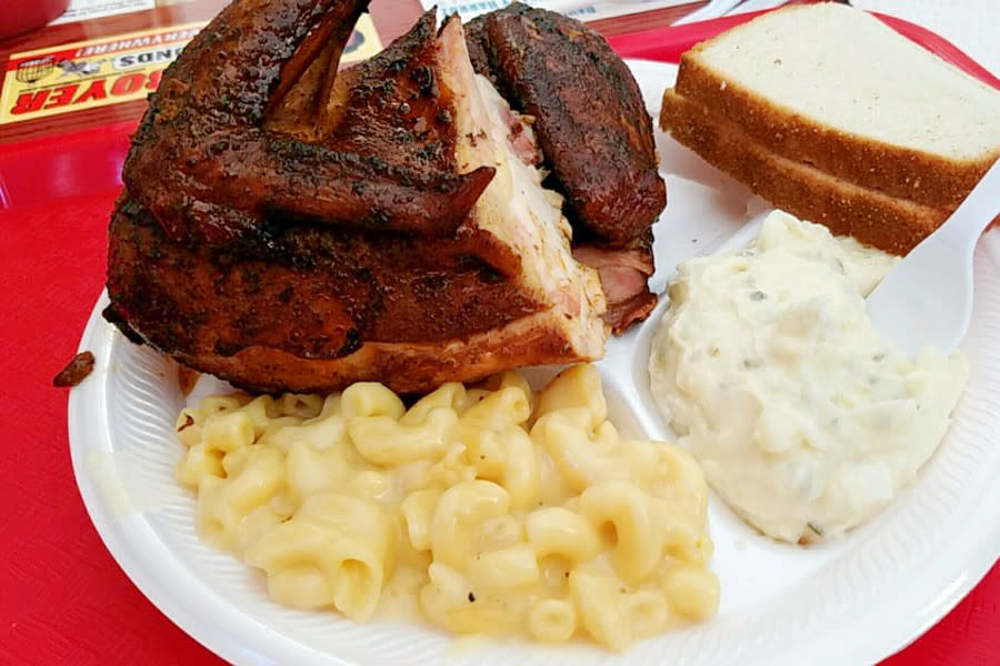 <b>Photo: mysti w./<a href="https://yelp.com/biz_photos/georges-happy-hog-barbeque-oklahoma-city?utm_campaign=55b259c7-3764-4680-89d9-7729809178ec%2Ca59771cc-6d8f-4197-989f-6e646e9552f1&utm_medium=81024472-a80c-4266-a0e5-a3bf8775daa7" rel="nofollow noopener" target="_blank" data-ylk="slk:Yelp;elm:context_link;itc:0;sec:content-canvas" class="link ">Yelp</a></b>