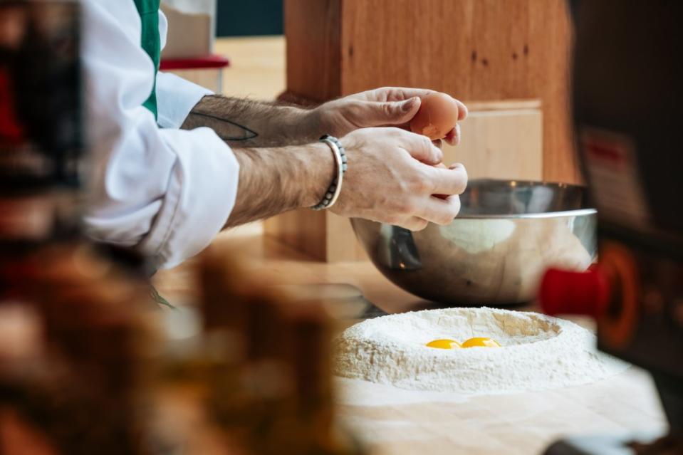 A team of pasta-makers craft 300 pounds of noodles daily at Travelers Poets & Friends. Emmy Park for NY Post