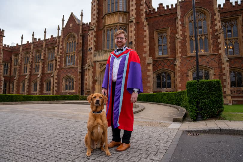 Dr Tiernan McCaughery and his dog Geoff