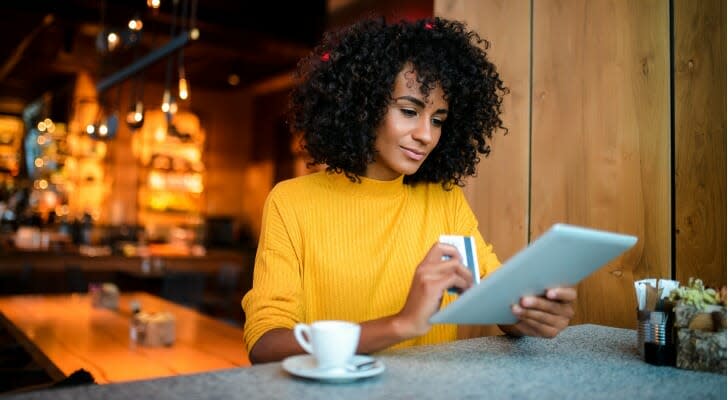 Woman working on her TradeStation account