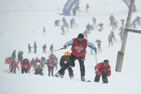 Why not enjoy a chaotic mass-entry amateur ski race? - Credit: Andrey Kulagin / Red Bull Content Pool