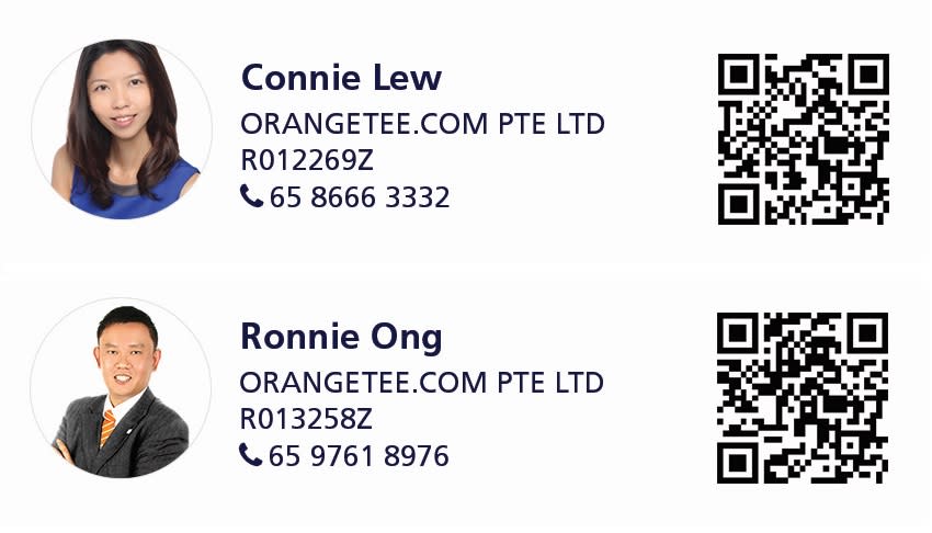 Agent Contact Details: Connie Lew (OrangeTee.com Pte Ltd) | R012269Z | 8666 3332; Ronnie Ong (OrangeTee.com Pte Ltd) | R013258Z | 9761 8976