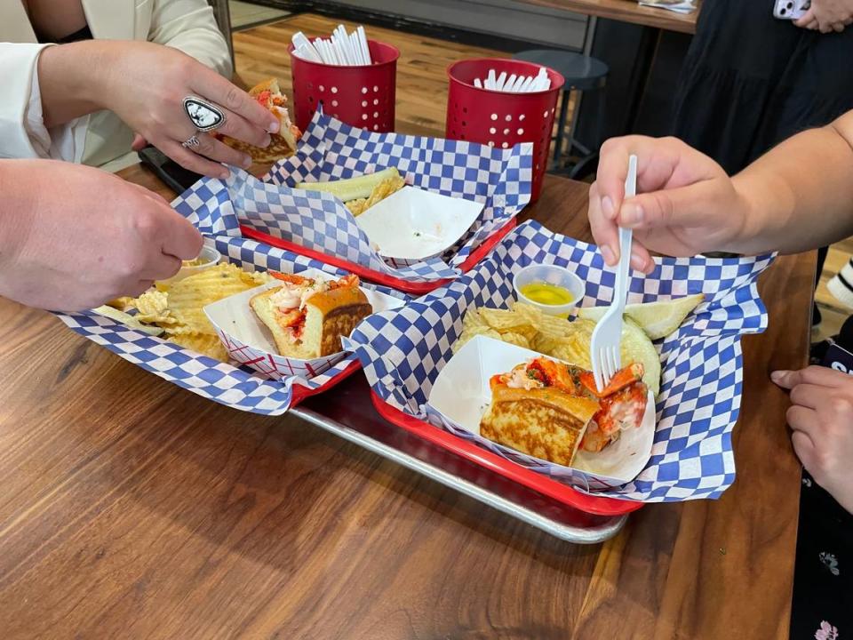 You can get a half lobster or half crab roll with with kettle chips and a pickle spear for $12 at Freshie’s Lobster Co. at The Warehouse Food Hall during Taste of Downtown. Michael Deeds/mdeeds@idahostatesman.com