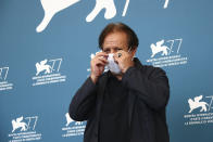 Director Majid Majidi poses for photographers at the photo call for the film 'Khorshid (Sun Children' during the 77th edition of the Venice Film Festival in Venice, Italy, Sunday, Sept. 6, 2020. (Photo by Joel C Ryan/Invision/AP)