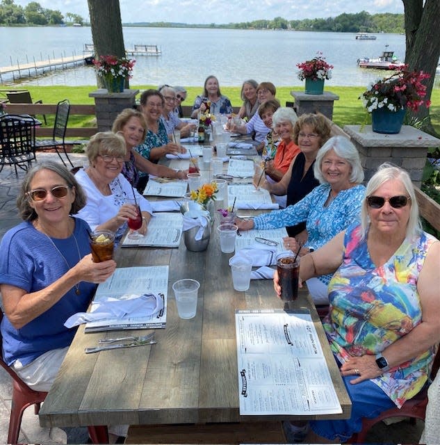 This suburban book club celebrated 50 years as a club at the Bass Bay Brewhouse in Muskego on July 19. Pictured, from left, are: Ginny Henningsen, Chris Reischl, Ruth Matusin, Marilyn Hannan, Lynn Adams, Helen Bugni, Carol Huebner, Lynn Zibell, Ann Howell, Connie Sheehan, Pat Boyle, Vicki Paaske, Chris Totzke and Karen Waraksa. Members not pictured are Gen Brunhoefer, Diane Koprowski and Jane Rice.