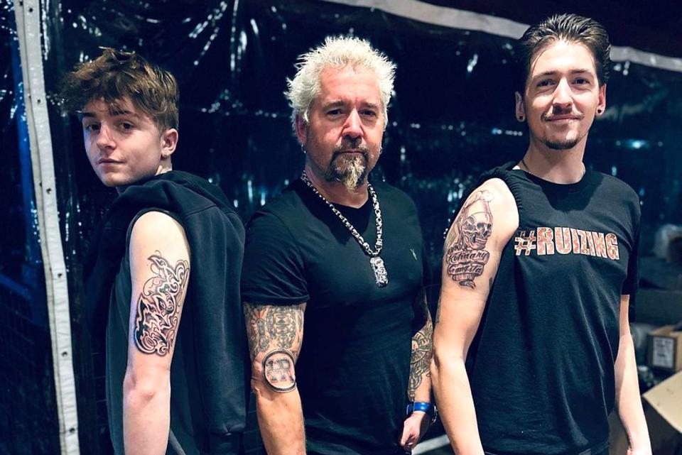 <p>Guy Fieri/Instagram</p> Guy Fieri with his sons Ryder and Hunter