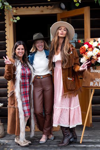 <p>Sydney Nebens</p> Amy Nebens, Lela Rose and Courtney Sixx at The Bouquet Box Flower Bar at Lela Rose Ranch in Wyoming on Sept. 22