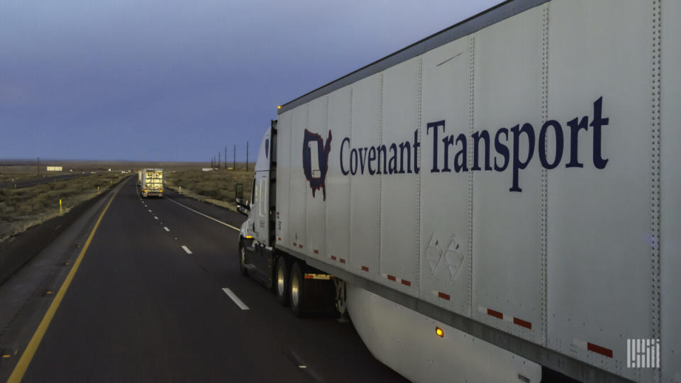 “As we look to 2024, we do not see anything in the first half of the year that would indicate a near-term recovery of the freight market,” said David Parker, chairman and CEO. (Photo: Jim Allen/FreightWaves)