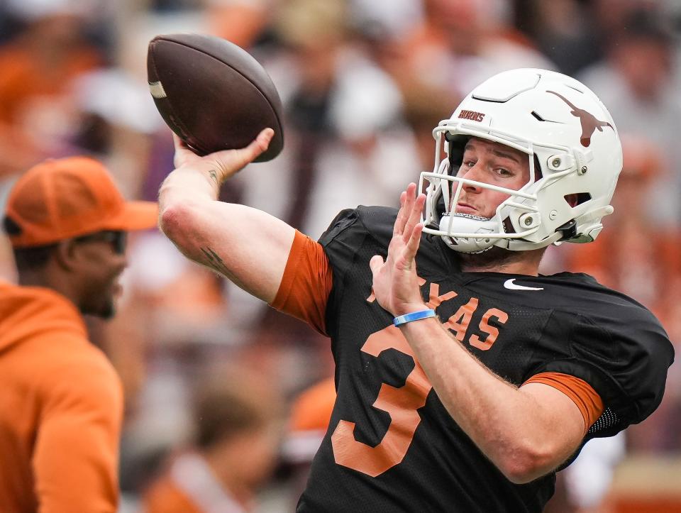One early 2025 NFL mock draft has the Arizona Cardinals taking Texas QB Quinn Ewers in the first round.