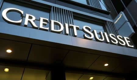 The logo of Swiss bank Credit Suisse is seen at a branch in Winterthur, Switzerland November 2, 2017. REUTERS/Arnd Wiegmann