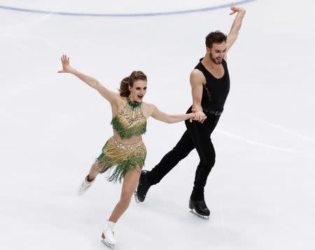 Figure Skating - ISU European Championships 2018 - Ice Dance Short Dance - Moscow, Russia - January 19, 2018 - Gabriella Papadakis and Guillaume Cizeron of France compete. REUTERS/Grigory Dukor