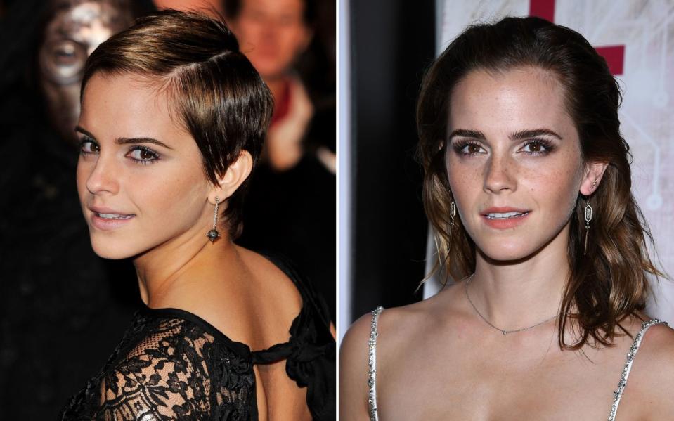 Zehn Jahre lange durfte Emma Watson nichts an ihrer Frisur ändern. Eigentlich also naheliegend, dass sie nach Abschluss der "Harry Potter"-Dreharbeiten 2010 die Haare raspelkurz schnitt - und doch eine Riesenüberraschung für ihre Fans. Großartig sah "Hermine" auch mit kurzen Haaren aus. Andere Stars hatten da nicht so viel Glück ... (Bild: Gareth Cattermole/Pascal Le Segretain/Getty Images)